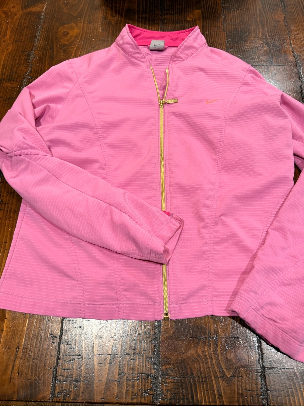 Vintage Y2K Nike Sphere Dry Full Zip Track Jacket Pink Gold Accent Women’s L